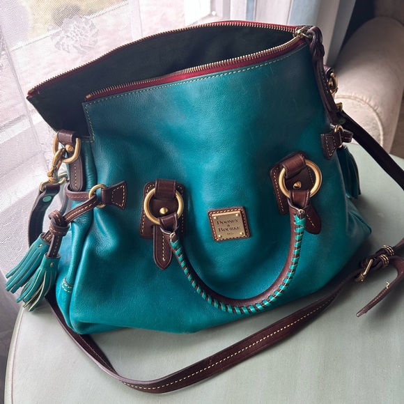 Dooney & Bourke Turquoise Leather Shoulder Bag - Picture 8 of 9